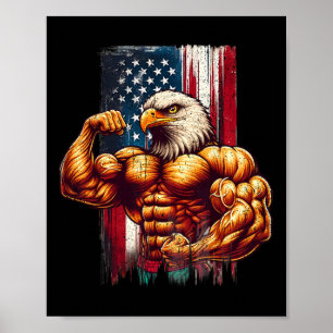 Verenigde Staten Amerikaanse Vlag Bodybuilding Bod Poster