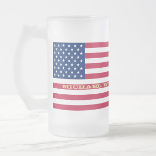 Verenigde Staten - Amerikaanse vlag - Eigen naammo Matglas Bierpul