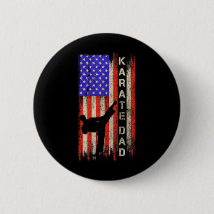 Verenigde Staten Amerikaanse vlag Karate Dad Kara Ronde Button 5,7 Cm