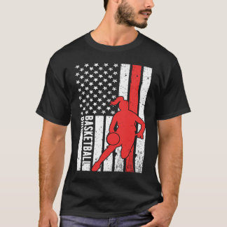 Verenigde Staten Amerikaanse Vlag Trots Basketbal  T-shirt