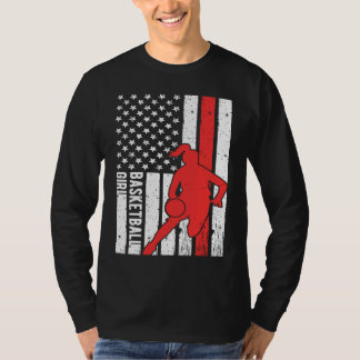 Verenigde Staten Amerikaanse Vlag Trots Basketbal  T-shirt