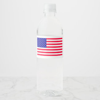 Verenigde Staten Amerikaanse Vlag Water Flessen La Waterfles Etiket