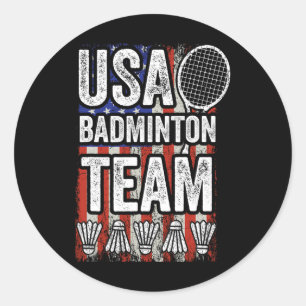 Verenigde Staten Badminton Team American Flag Funn Ronde Sticker