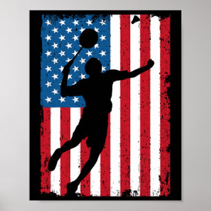 Verenigde Staten Badminton Vlag Sportvlag Poster