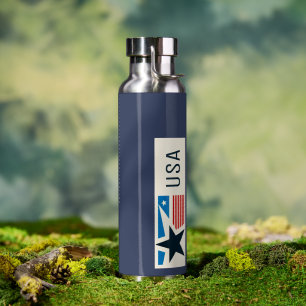 Verenigde Staten Blue Navy Stars Stripes Waterfles
