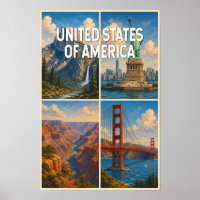Verenigde Staten Collage Illustratie Reis Kunst