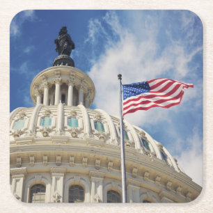 Verenigde Staten, Colombia, Washington DC, Capitol Vierkante Kartonnen Onderzetter