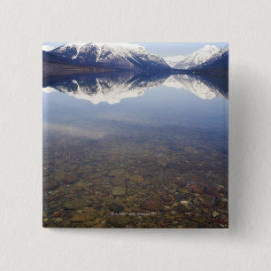Verenigde Staten, Colorado, bergen gereflecteerd i Vierkante Button 5,1 Cm