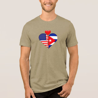 Verenigde Staten Cuba Hart vlaggen Spaans Spaans e Tri-Blend Shirt