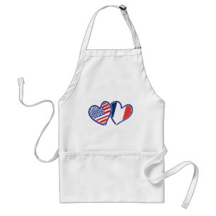 Verenigde Staten en Frankrijk Love Hearts Standaard Schort