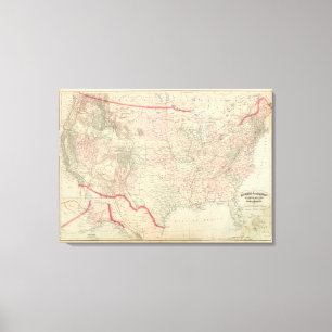 Verenigde Staten en gebieden Canvas Afdruk