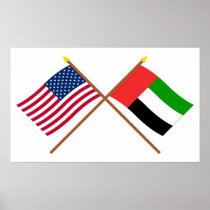 Verenigde Staten en Verenigde Arabische Emiraten k Poster