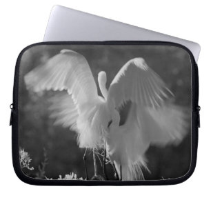 Verenigde Staten, Florida, Great Egret (Ardea alba Laptop Sleeve