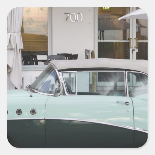 Verenigde Staten, Florida, Miami Beach: South Beac Vierkante Sticker (Voorkant)