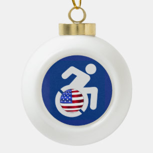 Verenigde Staten Gehandicapten Keramische Bal Ornament