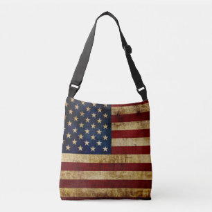 Verenigde Staten/gekruiste vlag Suede Wristlet Crossbody Tas