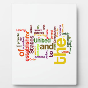 Verenigde Staten Grondwet Preamble Word Cloud Fotoplaat