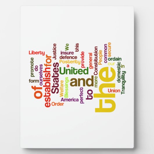 Verenigde Staten Grondwet Preamble Word Cloud Fotoplaat (Voorkant)