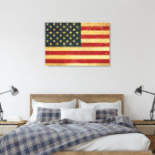 Verenigde Staten Grunge Flag Canvas Afdruk (Insitu (Slaapkamer))