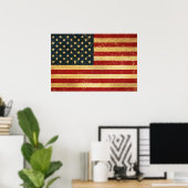 Verenigde Staten  Grunge Flag Poster (Thuiskantoor)