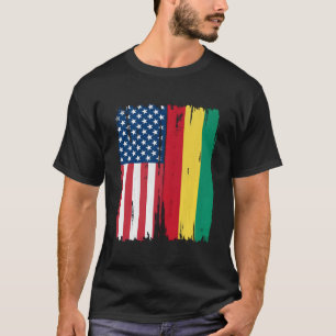 Verenigde Staten Guinee Half Amerikaanse vlag Root T-shirt