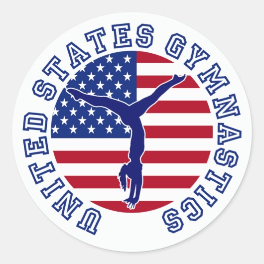 Verenigde Staten Gymnastiek Ronde Sticker (Voorkant)
