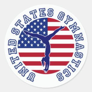 Verenigde Staten Gymnastiek Ronde Sticker