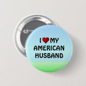 Verenigde Staten: IK HOU VAN MIJN AMERIKAANSE HUSB Ronde Button 5,7 Cm (Voorkant /achterkant)