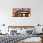 Verenigde Staten, Illinois, Chicago, City skyline Canvas Afdruk (Insitu (Slaapkamer))