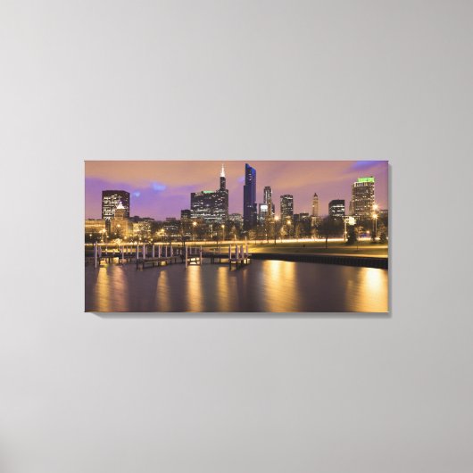 Verenigde Staten, Illinois, Chicago, City skyline Canvas Afdruk (Voorkant)
