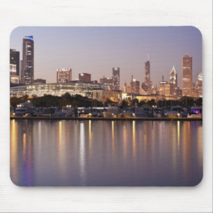 Verenigde Staten, Illinois, Chicago skyline bij sc Muismat