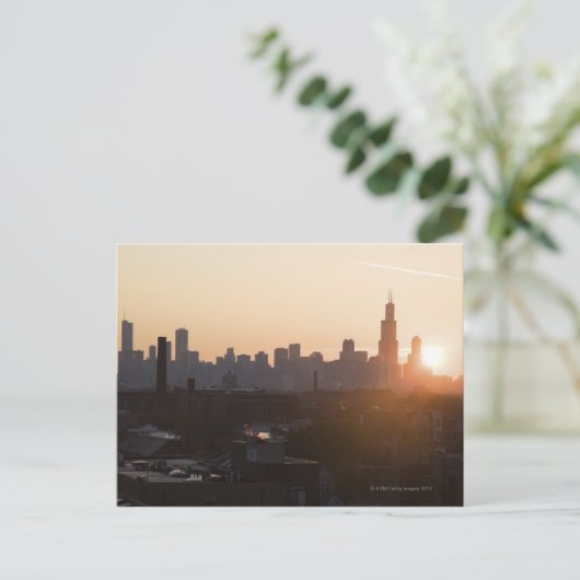 Verenigde Staten, Illinois, Chicago skyline in zon Briefkaart (Staand voorkant)