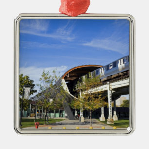 Verenigde Staten, Illinois, Chicago, Train pass Il Metalen Ornament