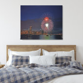 Verenigde Staten, Illinois, Chicago, Vierde vuurwe Canvas Afdruk (Insitu (Slaapkamer))