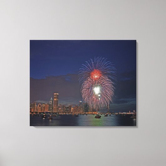Verenigde Staten, Illinois, Chicago, Vierde vuurwe Canvas Afdruk (Voorkant)