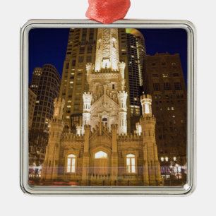 Verenigde Staten, Illinois, Chicago, Watertoren ve Metalen Ornament