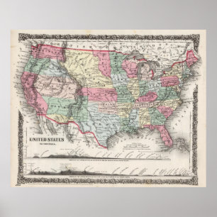 Verenigde Staten-kaart 1859 (37-inch x30) - Vereni Poster