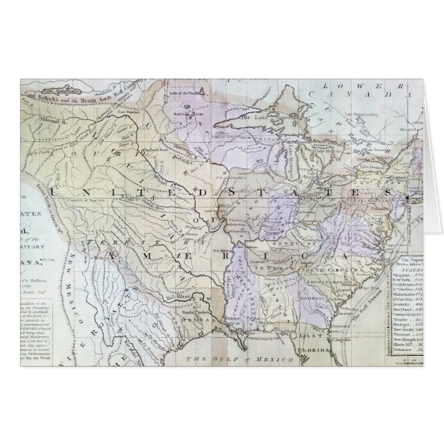 VERENIGDE STATEN KAART, c1812 (Voorkant Horizontaal)