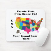 Verenigde Staten-Kaart-MultiColored Muismat (Met muis)