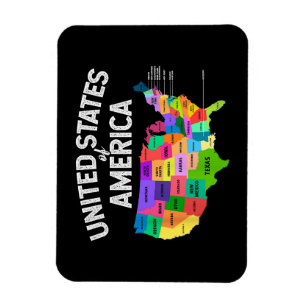 Verenigde Staten Kaart T-shirt US Travel Gift Magneet