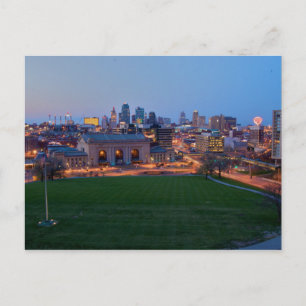 Verenigde Staten - Kansas - City Skyline As Night  Briefkaart