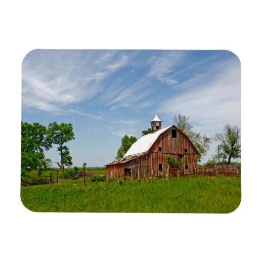 Verenigde Staten, Kansas. Oude Rode Barn Magneet (Horizontaal)