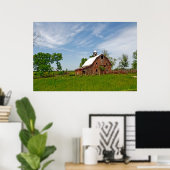 Verenigde Staten, Kansas. Oude Rode Barn Poster (Thuiskantoor)
