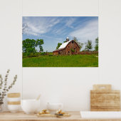 Verenigde Staten, Kansas. Oude Rode Barn Poster (Keuken)
