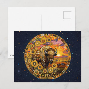 Verenigde Staten Kansas staatssymbolen Briefkaart