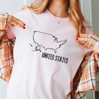 Verenigde Staten Landkaart VS Amerika Grensvorm T-shirt