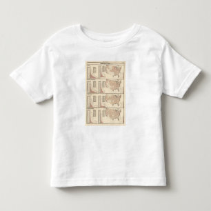 Verenigde Staten lithografische kaarten Kinder Shirts