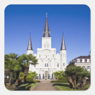 Verenigde Staten, Louisiana, New Orleans. Frans kw Vierkante Sticker