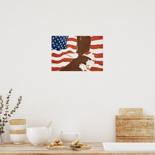 Verenigde Staten, Louisiana, Port Allen. Patriotti Poster (Keuken)