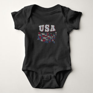 Verenigde Staten Map Verenigde Staten Amerika Romper